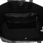 Huda Siyah Kadın Monogram Deri Alışveriş Çantası