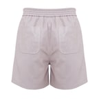 Ines Light Rose Kadın Yüksek Bel Perforeli Deri Şort