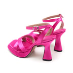 Inge Saten Fuşya Kadın Abiye Sandalet