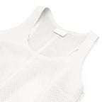 Itala Beyaz Kadın Yuvarlak Yakalı Perforeli Deri Bluz