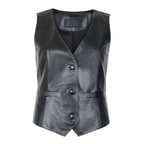 Itala Siyah Kadın Deri Yelek