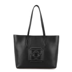 Jaden Siyah Kadın Logolu Deri Omuz Çantası