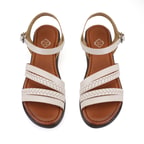 Jolene Bej Kadın Ayarlanabilir Tokalı Deri Sandalet