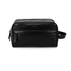 Jonatan Siyah Erkek Deri Kozmetik El Çantası