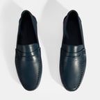 Jovian Lacivert Erkek Deri Slip-On Loafer