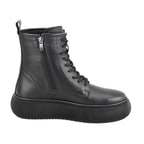 Juno Siyah Kadın Fermuarlı Deri Bot