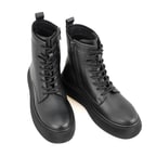 Juno Siyah Kadın Fermuarlı Deri Bot