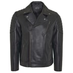 K12779 ERKEK DERİ CEKET, SIYAH, XS