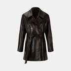 K15069 KADIN DERİ TRENÇKOT