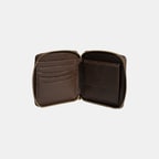 Kadın Acı Kahve Fermuarlı Deri Cüzdan
