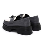 Kadın Antrasit Deri Loafer