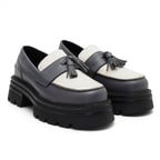 Kadın Antrasit Deri Loafer