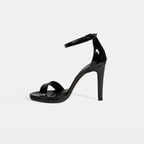 Kadın Bantlı Siyah Topuklu Abiye Sandalet