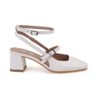 Kadın Bej Ayarlanabilir Tokalı Topuklu Deri Abiye