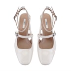 Kadın Bej Ayarlanabilir Tokalı Topuklu Deri Abiye