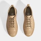 Kadın Bej Deri Bağcıklı Spor Ayakkabı