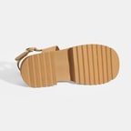 Kadın Bej Deri Sandalet