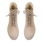 Kadın Bej Fermuarlı Süet Deri Bot