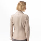 Kadın Bej Gömlek Yakalı Deri Ceket