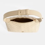 Kadın Bej Örgü Baskılı El Çantası