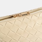 Kadın Bej Örgü Baskılı El Çantası