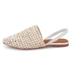 Kadın Bej Örgülü Terlik