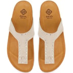 Kadın Bej Parmak Arası Süet Deri Terlik