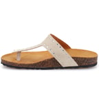 Kadın Bej Parmak Arası Süet Deri Terlik