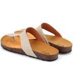 Kadın Bej Parmak Arası Süet Deri Terlik