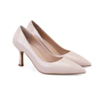 Kadın Bej Rugan Deri Stiletto