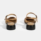 Kadın Bej Slingback Deri Günlük Ayakkabı