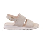 Kadın Bej Süet Deri Sandalet