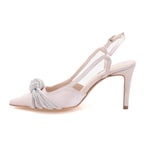 Kadın Bej Taşlı Saten Abiye Ayakkabı