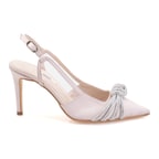 Kadın Bej Taşlı Saten Abiye Ayakkabı