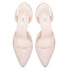 Kadın Bej Taşlı Saten Abiye Ayakkabı