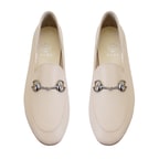 Kadın Bej Toka Aksesuarlı Deri Babet