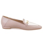 Kadın Bej Toka Aksesuarlı Deri Loafer