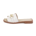 Kadın Bej Toka Aksesuarlı Deri Terlik