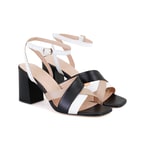 Kadın Bej Topuklu Deri Sandalet