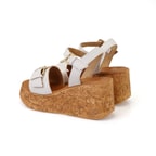 Kadın Bej Topuklu Deri Sandalet