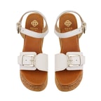 Kadın Bej Topuklu Deri Sandalet