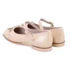 Kadın Bej Zincir Detaylı Mary Jane Rugan Deri Babet