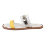 Kadın Beyaz Ayarlanabilir Tokalı Deri Terlik