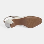 Kadın Beyaz Ayarlanabilir Tokalı DesaComfort Deri Topuklu Ayakkabı