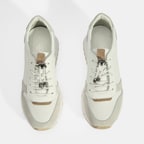 Kadın Beyaz Bağcıklı Deri Detaylı Spor Ayakkabı