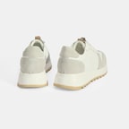 Kadın Beyaz Bağcıklı Deri Detaylı Spor Ayakkabı