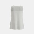 Kadın Beyaz Deri Detaylı Perforeli Bluz