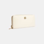 Kadın Beyaz Deri Fermuarlı Cüzdan