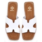 Kadın Beyaz Deri Terlik