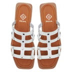 Kadın Beyaz Deri Terlik